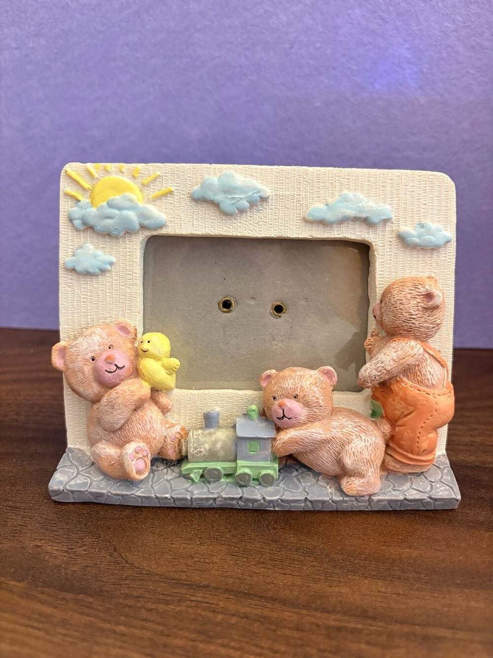 Vintage Albert Price Nursery Teddy Bear and Toy Train 3D Picture Frame
